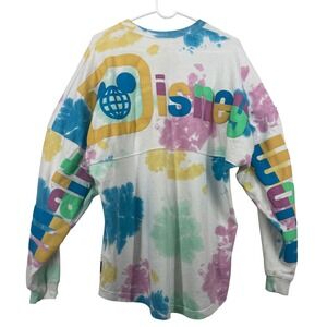 Disney Size Large Spirit Jersey Long Sleeve Multicolor Tie Dye Walt Disney World